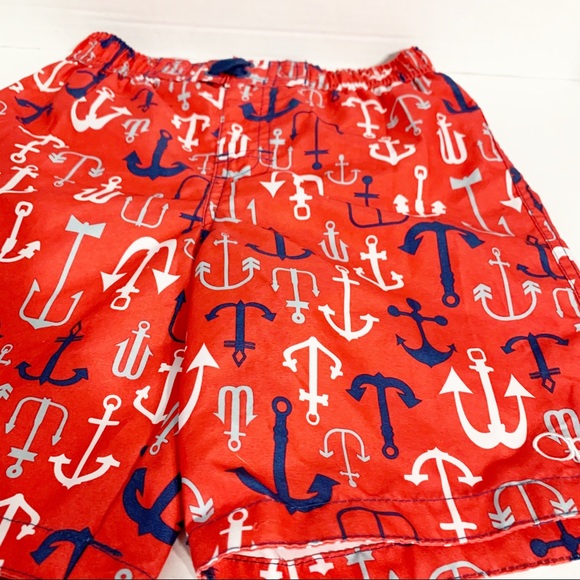OP Ocean Pacific Anchor Print Lined Swim Trunks Board Short Elastic Waist Pocket - Picture 4 of 7